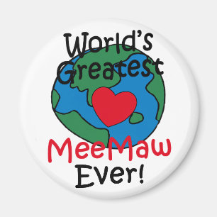 Världens Bästa MeeMaw Hjärta Magnet