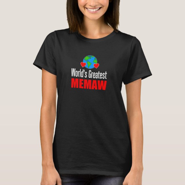 Världens Bästa Memaw Mormor T Shirt (Framsida)