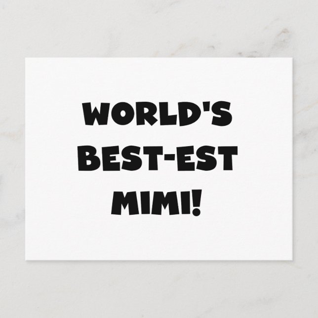 Världens bästa Mimi Black Text T-shirts och Gift Vykort (Framsida)