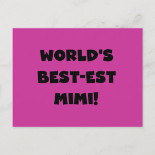 Världens bästa Mimi Black Text T-shirts och Gift Vykort
