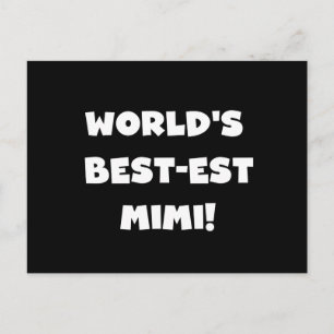 Världens bästa Mimi White Text T-shirts-gåvor Vykort