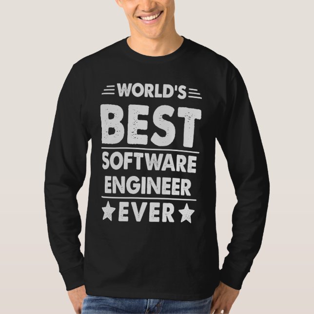 Världens bästa mjukvaruingenjör någonsin t shirt (Framsida)