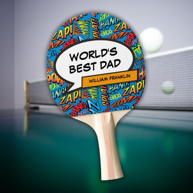 Världens bästa moderna Coola Pappa Far Pingisracket (World's Best Dad Father Funny Modern Cool Ping Pong Paddle)