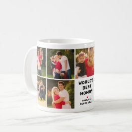 Världens bästa moderna Mamma Fotokollage Kaffemugg
