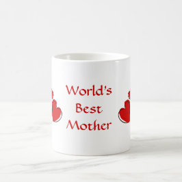 Världens bästa Mor Anpassningsbar Red Sketchy Hear Kaffemugg