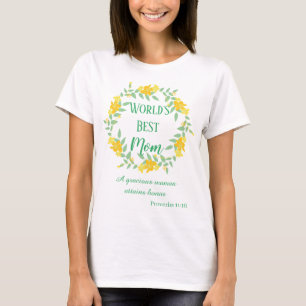 Världens bästa Mor Gracious Blommigt T Shirt