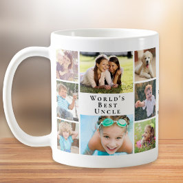 Världens bästa morbror Foto Collage Kaffemugg