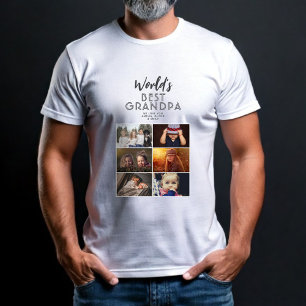 Världens bästa morfar-Anpassningsbar 6 Fotokollage T Shirt
