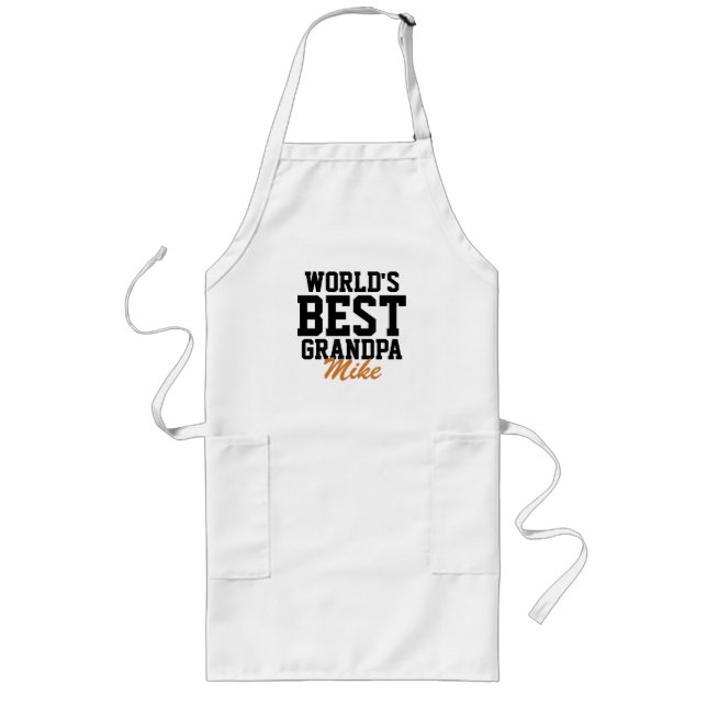 Världens bästa morfar Fars dag Grilling Apron Långt Förkläde (Framsidan)
