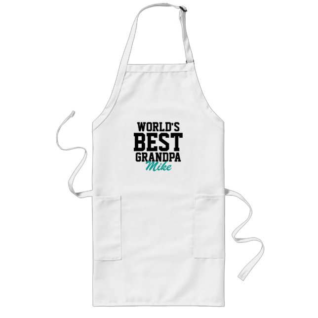 Världens bästa morfar Fars dag Grilling Apron Långt Förkläde (Framsidan)