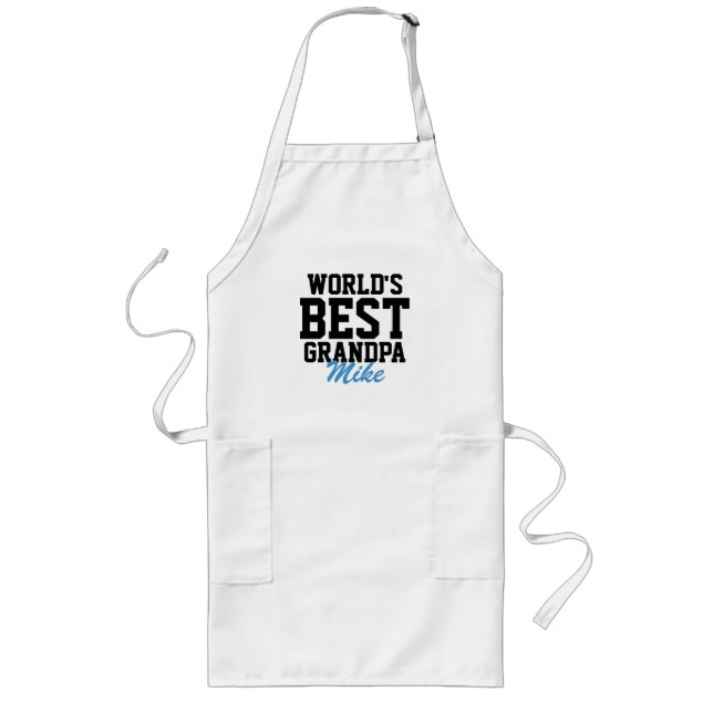 Världens bästa morfar Fars dag Grilling Apron Långt Förkläde (Framsidan)