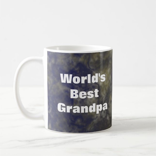 Världens bästa morfar Masculine Blue Guld Marcular Kaffemugg (Vänster)