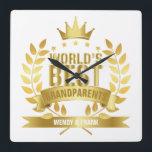 Världens bästa morföräldrar fyrkantig klocka<br><div class="desc">Anpassa för världens bästa morföräldrar att skapa en unik gåva. Ett perfekt sätt att visa dem hur fantastisk de är varje dag. Designad av Thisisnotme©</div>