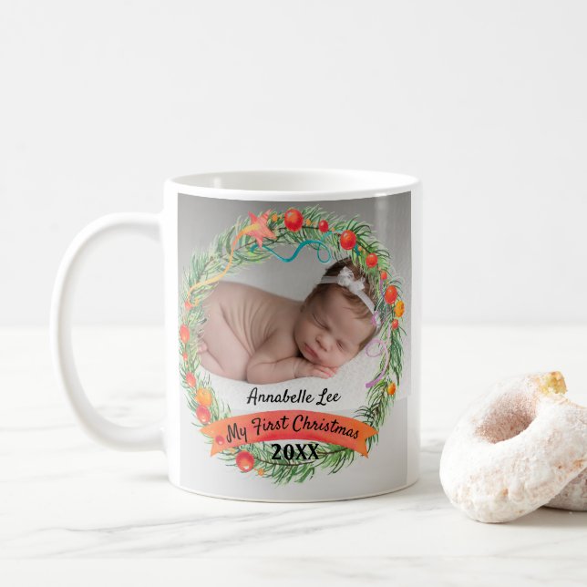 Världens bästa mormor 1:a julfotoutandning kaffemugg (Med munk)