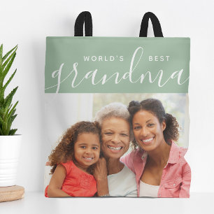 Världens bästa mormor-Anpassningsbar Fotogåva Tygkasse