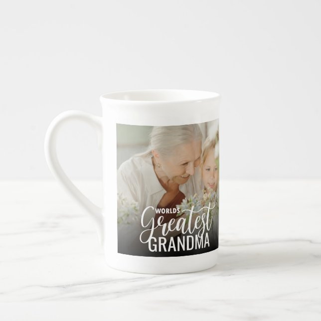 Världens bästa mormor benporslin mugg (Vänster)