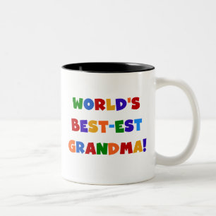 Världens bästa mormor-Bright T-shirts och gåvor Två-Tonad Mugg