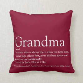 Världens bästa mormor farmor definition vinröd kudde