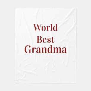 Världens bästa mormor farmor morföräldrar rosa n fleecefilt