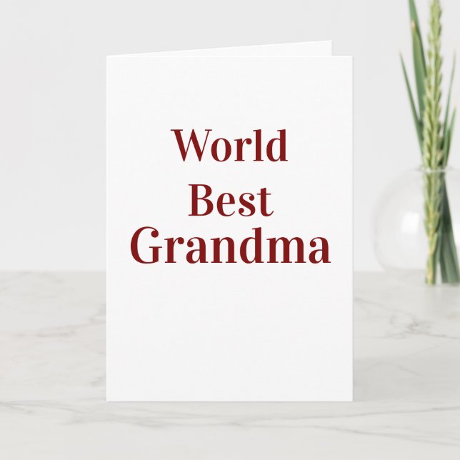 Världens bästa mormor farmor morföräldrar rosa n kort (Framsida)