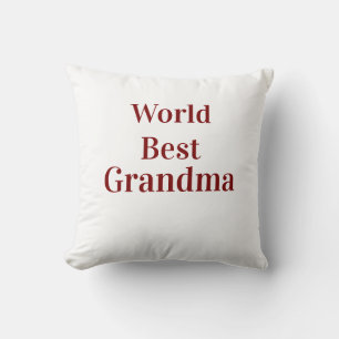 Världens bästa mormor farmor morföräldrar rosa n kudde