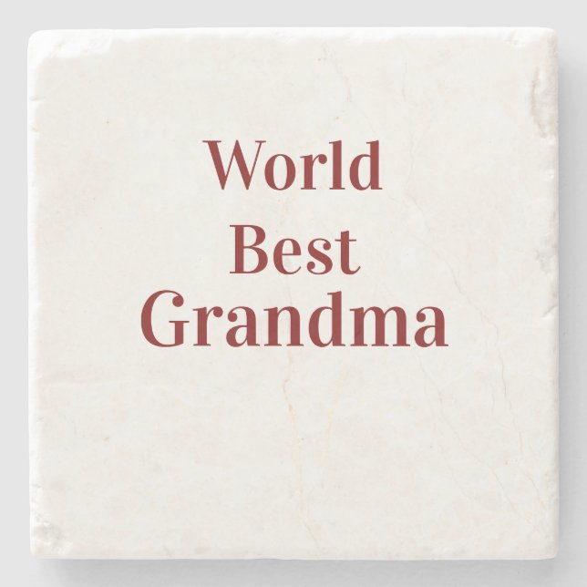 Världens bästa mormor farmor morföräldrar rosa n stenunderlägg (Framsidan)