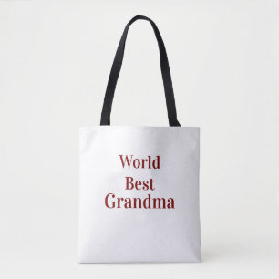 Världens bästa mormor farmor morföräldrar rosa n tygkasse