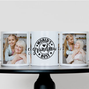Världens Bästa Mormor Foto 3 Sidor Kaffemugg