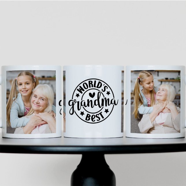 Världens Bästa Mormor Foto 3 Sidor Kaffemugg (Skapare uppladdad)