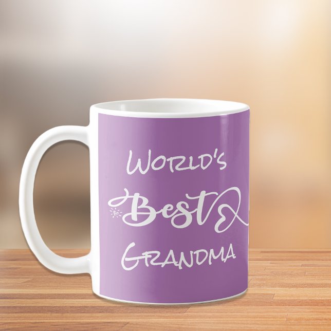 Världens bästa mormor Hearts Lila Kaffemugg (Skapare uppladdad)