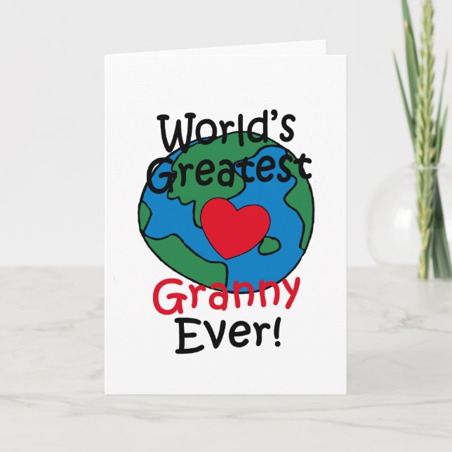 Världens Bästa Mormor Hjärtat Kort (Framsida)