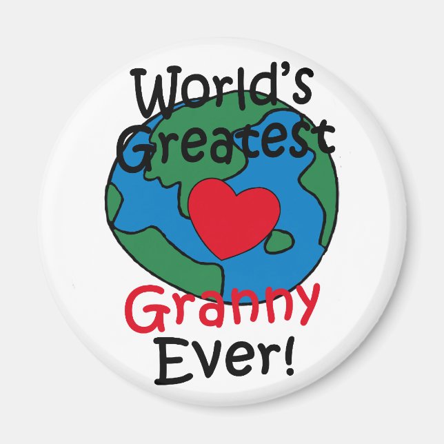 Världens Bästa Mormor Hjärtat Magnet (Framsidan)