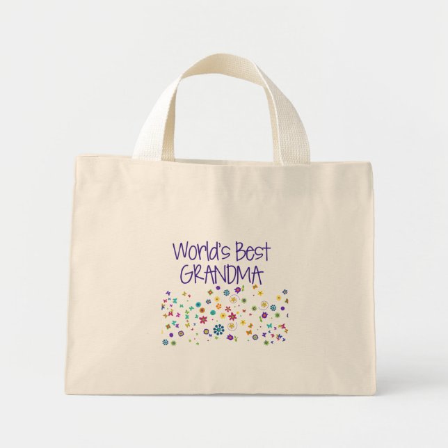 Världens bästa mormor mini tygkasse (Framsidan)