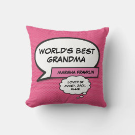 Världens Bästa Mormor Modernt Rosa Roligt Kudde
