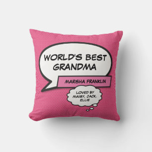 Världens Bästa Mormor Modernt Rosa Roligt Kudde