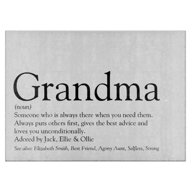 Världens bästa mormor någonsin, Mormor Definition (Framsidan)