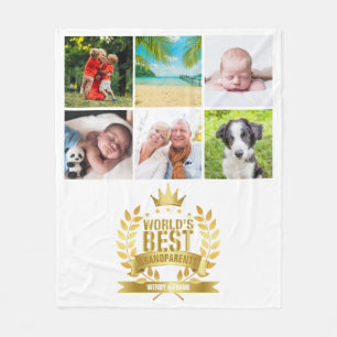 Världens bästa mormor och morfar fotokollage fleecefilt