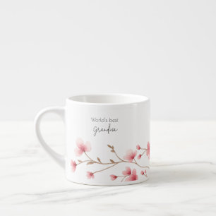 Världens bästa mormor - Pastellns Blommigt Personl Espressomugg