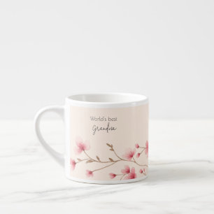 Världens bästa mormor - Pastellns Blommigt Personl Espressomugg