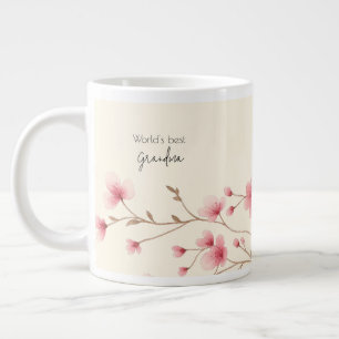 Världens bästa mormor - Pastellns Blommigt Personl Jumbo Mugg