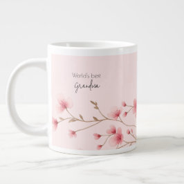 Världens bästa mormor - Pastellns Blommigt Personl Jumbo Mugg