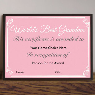 Världens bästa mormor poster