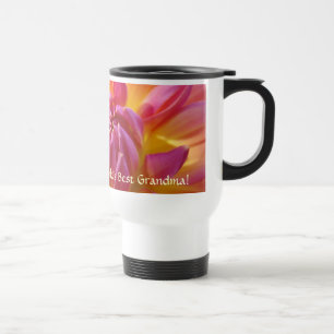 VÄRLDENS BÄSTA MORMOR! Presentmugg Dahlia blommor Resemugg