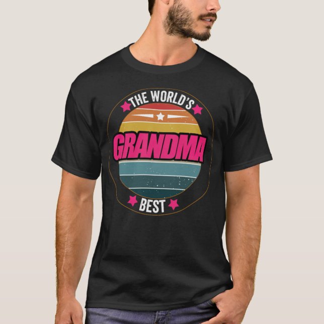 Världens bästa mormor-retro-amadeus t shirt (Framsida)