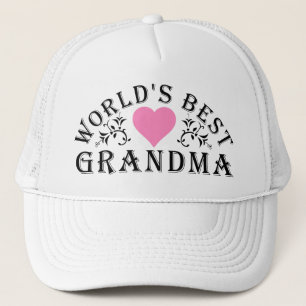 Världens bästa mormor Rosa Heart Truckerkeps