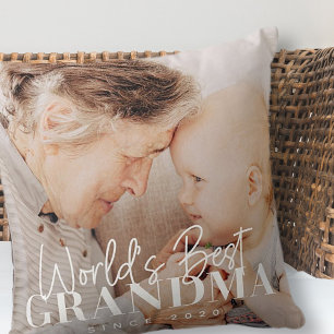 Världens bästa mormor sedan 20XX-foto med enkel Ch Kudde