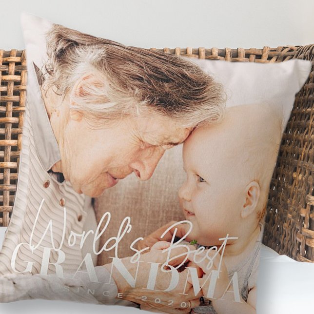 Världens bästa mormor sedan 20XX-foto med enkel Ch Kudde (Skapare uppladdad)