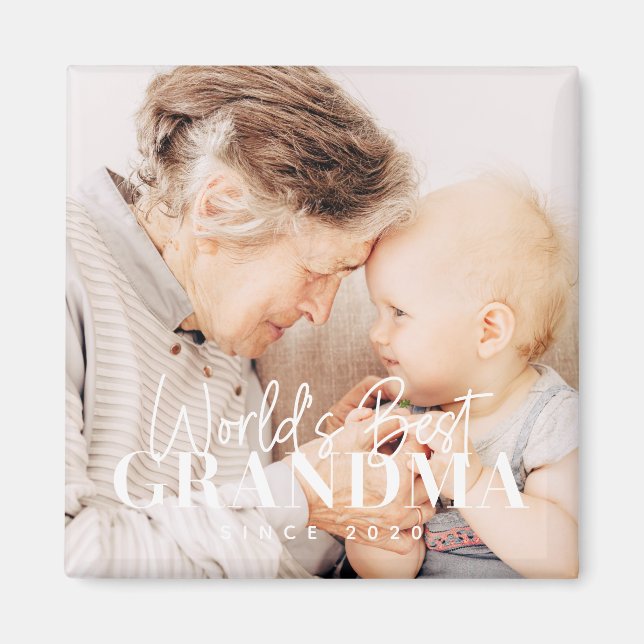 Världens bästa mormor sedan 20XX-foto med enkel Ch Magnet (Framsidan)