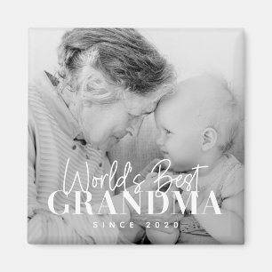 Världens bästa mormor sedan 20XX-foto med enkel Ch Magnet
