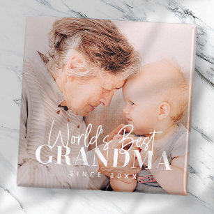 Världens bästa mormor sedan 20XX-foto med enkel Ch Magnet